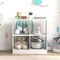 Costway Kids Toy Storage Organizer 4-Cube Wooden Display Bookcase with Anti-toppling Device